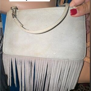 Fringe Cream Handbag